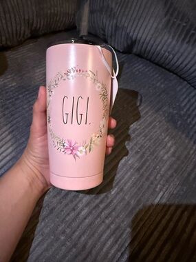 Rae Dunn Pink GIGI Flower Wreath Tumbler